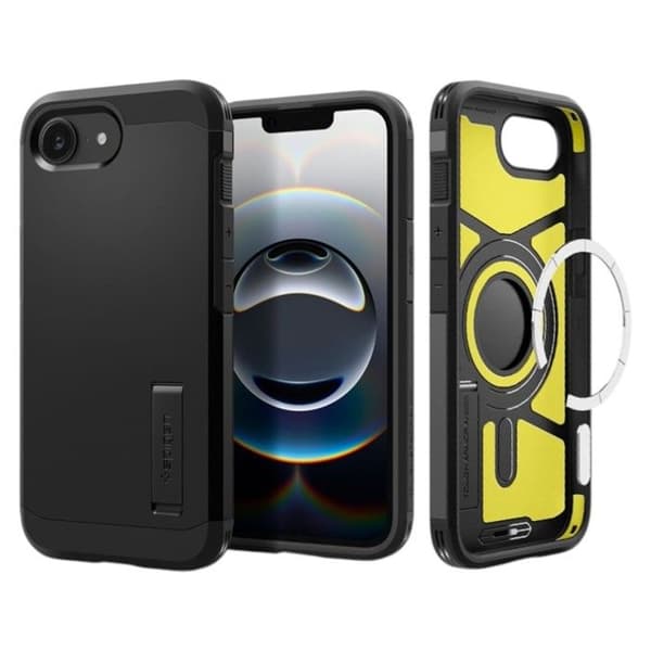 Coque för iPhone 16e - Spigen Tough Armor MagSafe - Svart