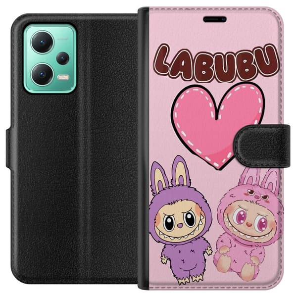 Xiaomi Redmi Note 12 Tegnebogsetui Labubu Pink Monster