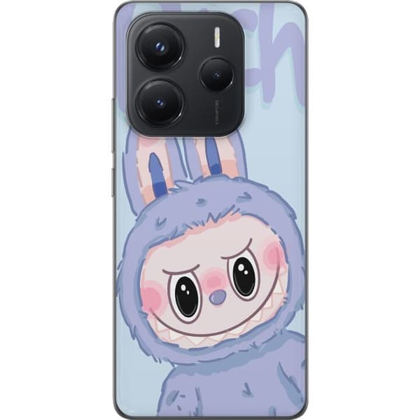Xiaomi Redmi Note 14 Gennemsigtig cover Blå Kanin Labubu