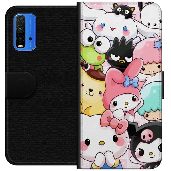 Xiaomi Redmi Note 9 4G Tegnebogsetui Kawaii Sanrio Crew
