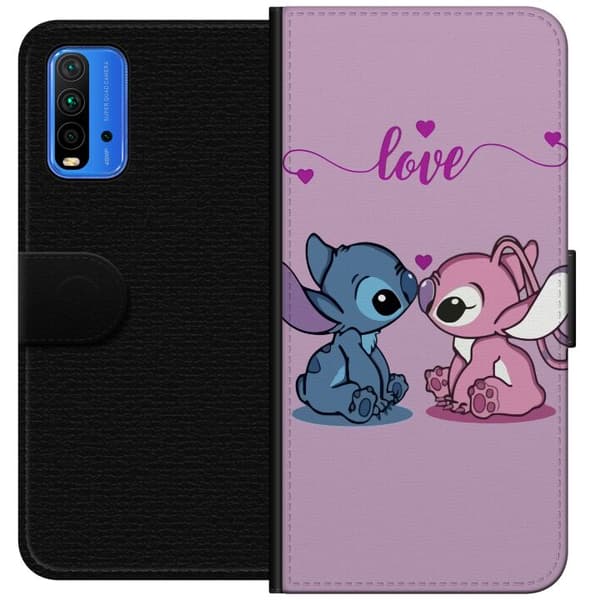 Xiaomi Redmi Note 9 4G Tegnebogsetui Lilo & Stitch – Angel Edition