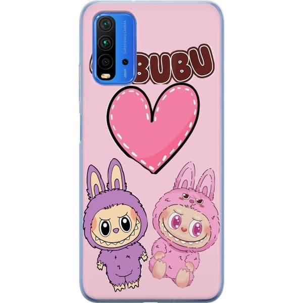 Xiaomi Redmi Note 9 4G Genomskinligt Skal Labubu Pink Monster