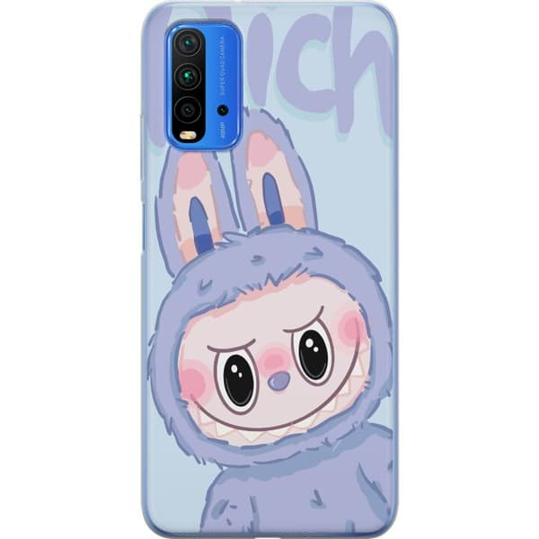 Xiaomi Redmi Note 9 4G Genomskinligt Skal Blue Bunny Labubu