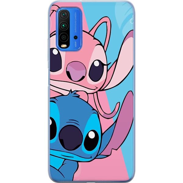 Xiaomi Redmi Note 9 4G Genomskinligt Skal Stitch & Angel