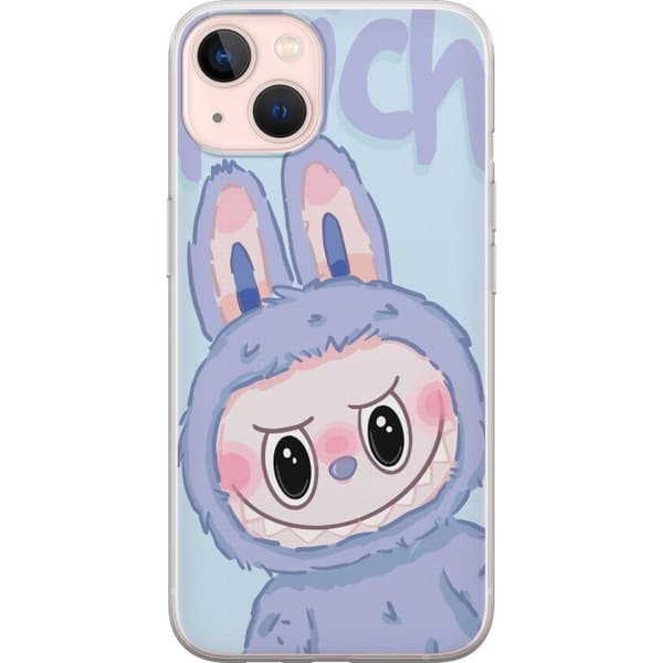 Apple iPhone 13 mini Gennemsigtig cover Blå Kanin Labubu