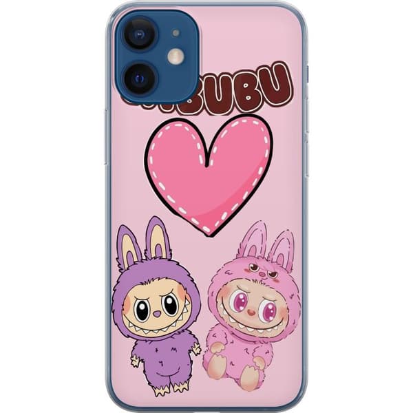Apple iPhone 12  Gennemsigtig cover Labubu Pink Monster