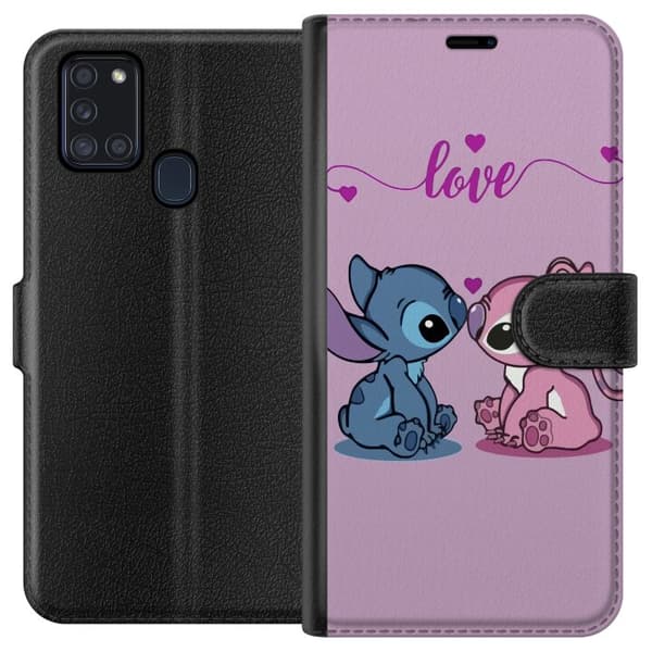 Samsung Galaxy A21s Tegnebogsetui Lilo & Stitch – Angel Edition