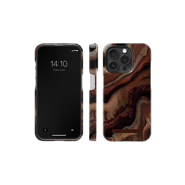 Ideal of Sweden iPhone 15 Pro Skal Fashion Case MagSafe Dark Amber Marble
