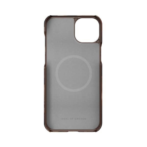 Ideal of Sweden iPhone 15 Plus Kuori Fashion Case MagSafe Dark Amber Marble