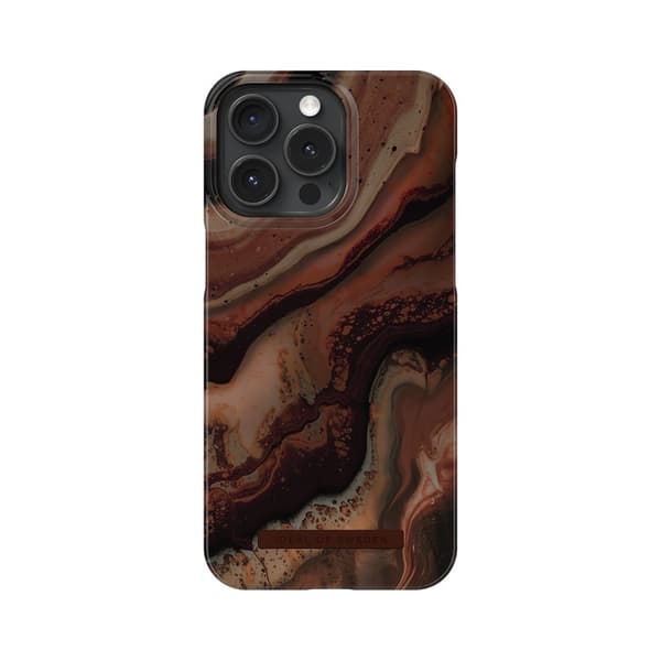 Ideal of Sweden iPhone 15 Pro Max Cover Fashion Case MagSafe Dark Amber Marble