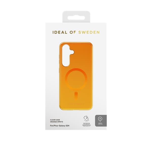 Ideal of Sweden Samsung Galaxy S24/Galaxy S25 Skal Clear Case MagSafe Orange Spritz