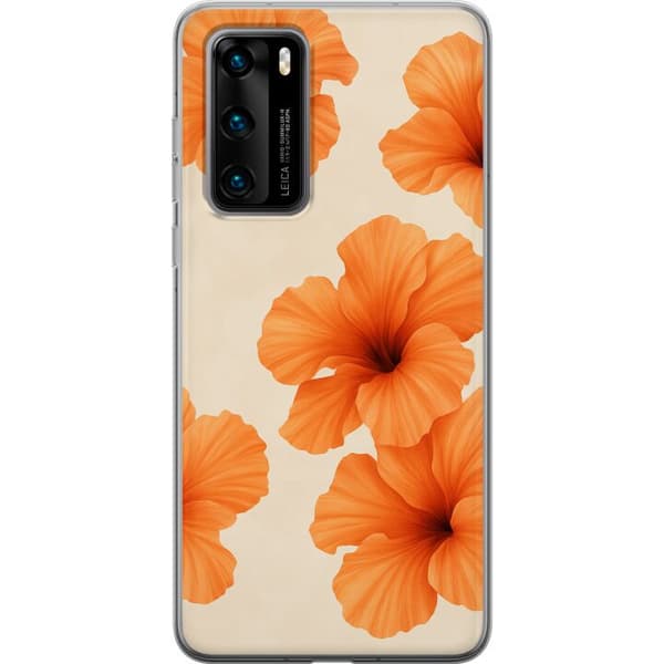 Huawei P40 Genomskinligt Skal Papaya Punch