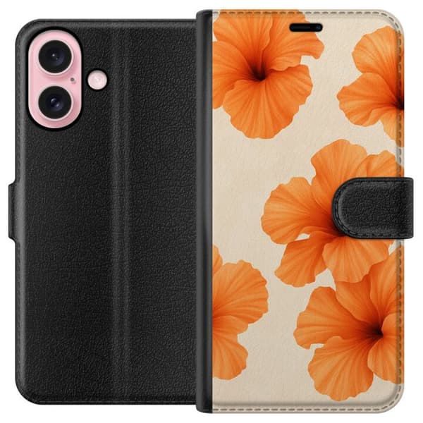 Apple iPhone 16 Lompakkokotelo Papaya Punch