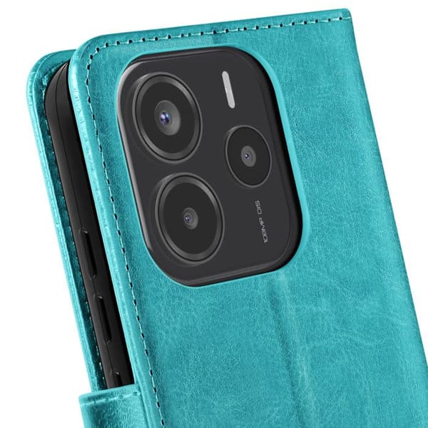 Fodral för Xiaomi Redmi Note 14 4G Plånbok med Handrem Mayaxess Turkos