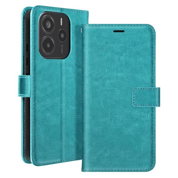 Fodral för Xiaomi Redmi Note 14 4G Plånbok med Handrem Mayaxess Turkos