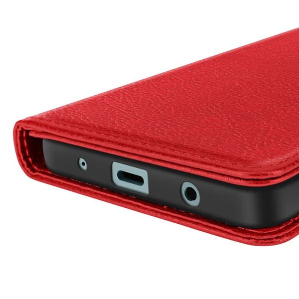 Fodral för Xiaomi Redmi A5 Klädd Plånbok och Videostativ Röd