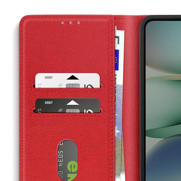 Fodral för Xiaomi Redmi A5 Klädd Plånbok och Videostativ Röd