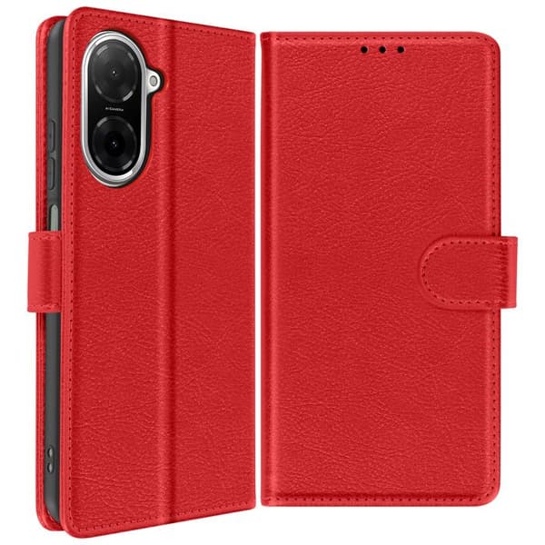 Fodral för Xiaomi Redmi A5 Klädd Plånbok och Videostativ Röd