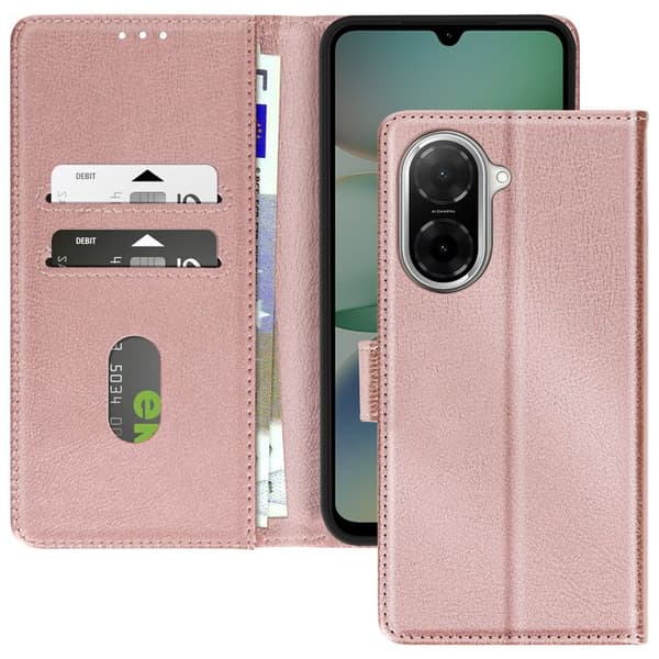 Etui för Xiaomi Redmi A5 Fodral med Plånbok och Videostativ Roséguld