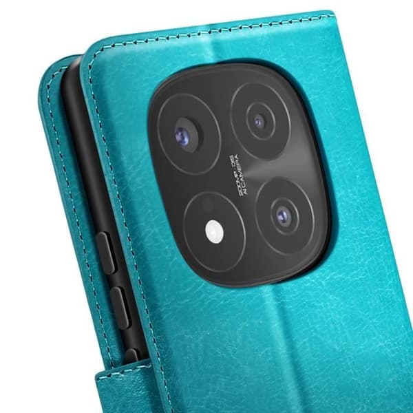 Étui för Redmi Note 14 Pro och 14 Pro Plus Plånbok med Rem Mayaxess Turkos