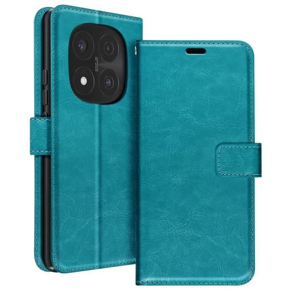 Étui för Redmi Note 14 Pro och 14 Pro Plus Plånbok med Rem Mayaxess Turkos