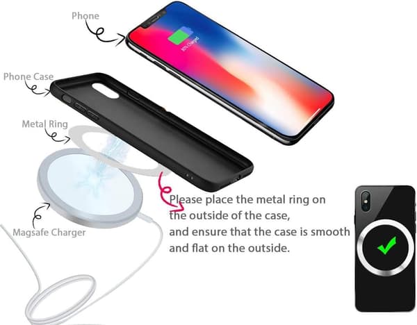 Magsafe Ring Klæbemiddel til iPhone 12 13 14 15 16