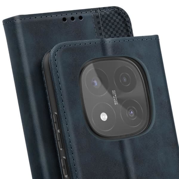 Hus för Redmi Note 14 Pro och 14 Pro Plus Plånbok och Stöd Blå Natt