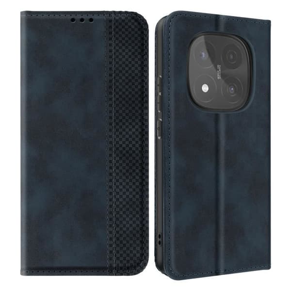 Hus för Redmi Note 14 Pro och 14 Pro Plus Plånbok och Stöd Blå Natt