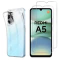 Miniatyrbild 1 av 6: Skydd och skärmskydd - Phonillico - Xiaomi Redmi A5 4G - Mjuk - Transparent - 2 Härdat Glas