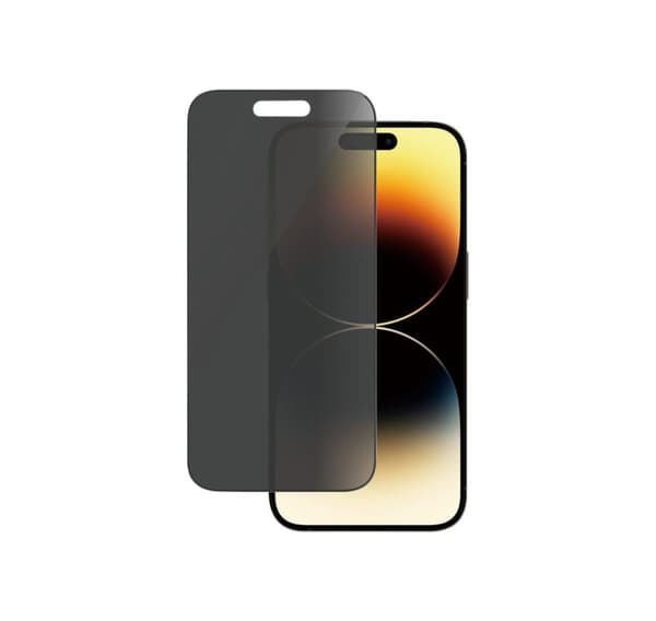 PanzerGlass, Skærmbeskytter, Apple, iPhone 14 Pro, Glas, Sort, Ultra-Wide Fit, Privatliv