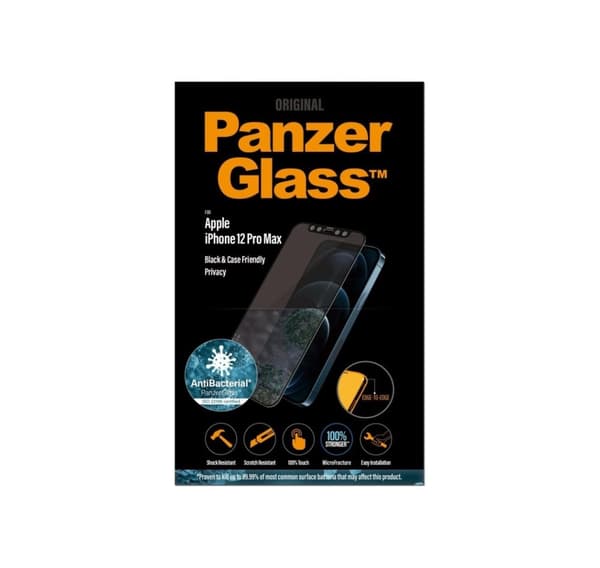 PanzerGlass, Apple, iPhone 12 Pro Max, Glass, Black, Privacy glass