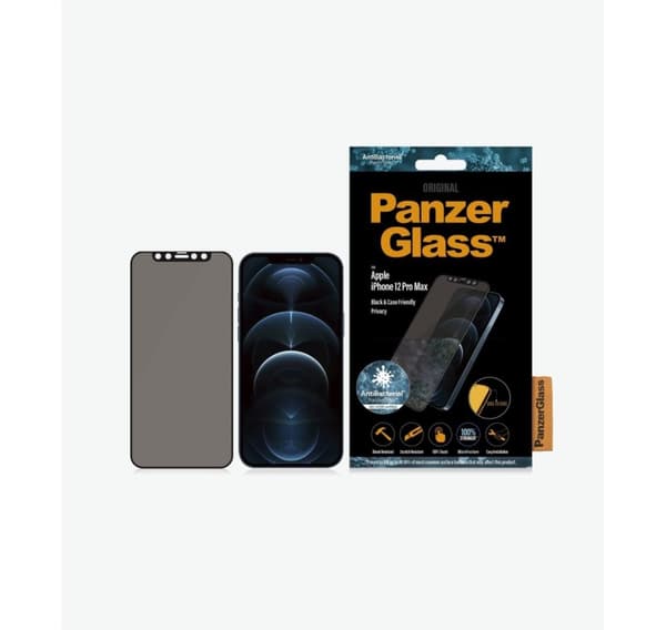 PanzerGlass, Apple, iPhone 12 Pro Max, Glass, Black, Privacy glass