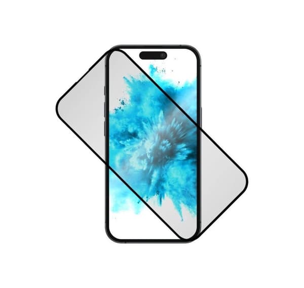 Kiinteä, Yksityisyys koko kansi, Apple, iPhone 16 Plus, karkaistu lasi, musta, näytönsuoja