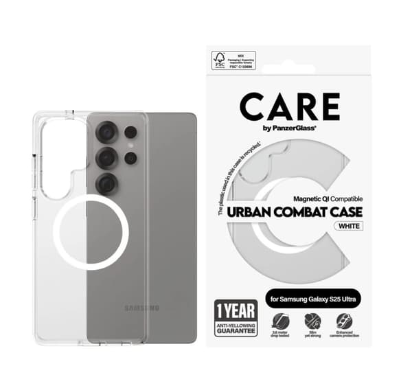 CARE Rygbeskyttelse, Samsung, Galaxy S25 Ultra, Genbrugsplast, Hvid
