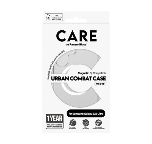 CARE Rygbeskyttelse, Samsung, Galaxy S25 Ultra, Genbrugsplast, Hvid