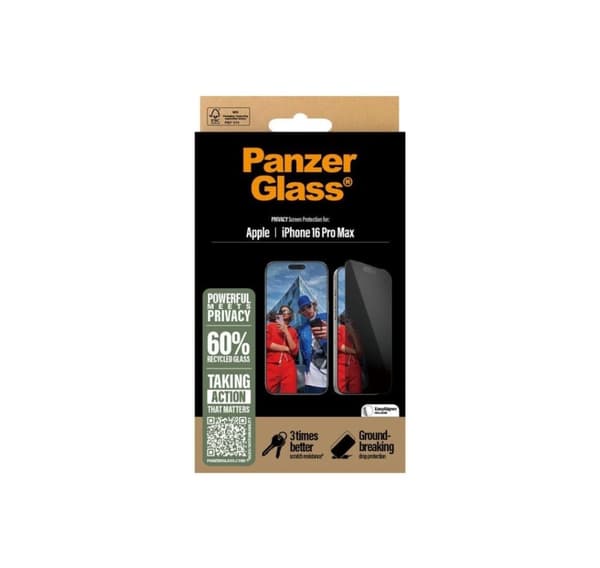 PanzerGlass Näytönsuoja, Apple, iPhone 16 Pro Max, Lasi, Musta, Ultra-Wide Fit