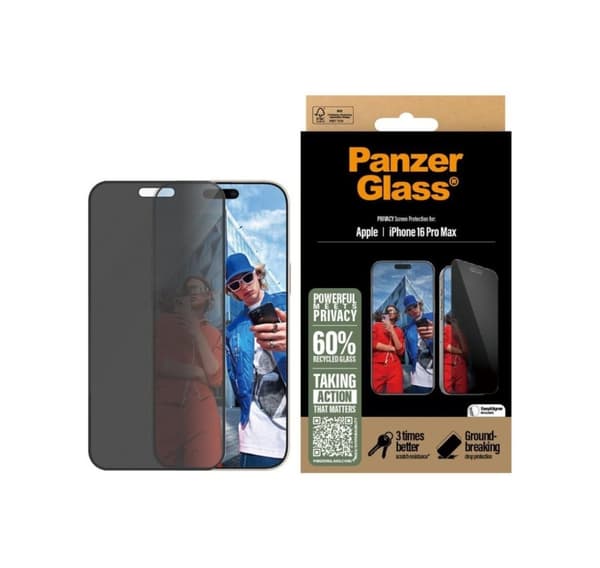 PanzerGlass Näytönsuoja, Apple, iPhone 16 Pro Max, Lasi, Musta, Ultra-Wide Fit