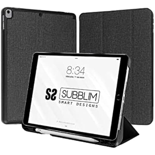 Shock Case iPad 10,2" 9/8/7 Gen Tablet Case - SUBBLIM - Svart - Två betraktningsvinklar - Apple Pencil-fack