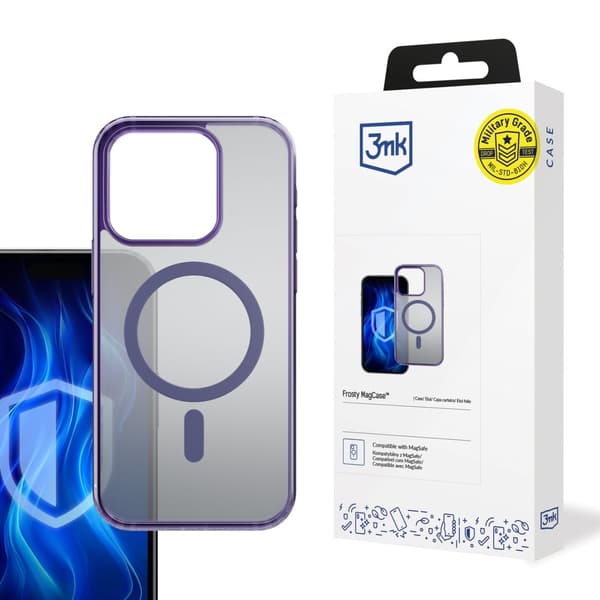 Apple iPhone 15 Pro - 3mk Frosty MagCase Purple