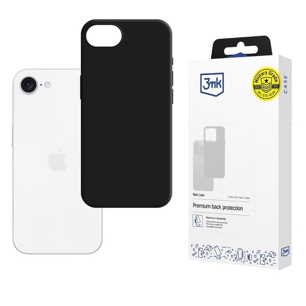 3mk Matt Case - Case for Apple iPhone16e (Black)