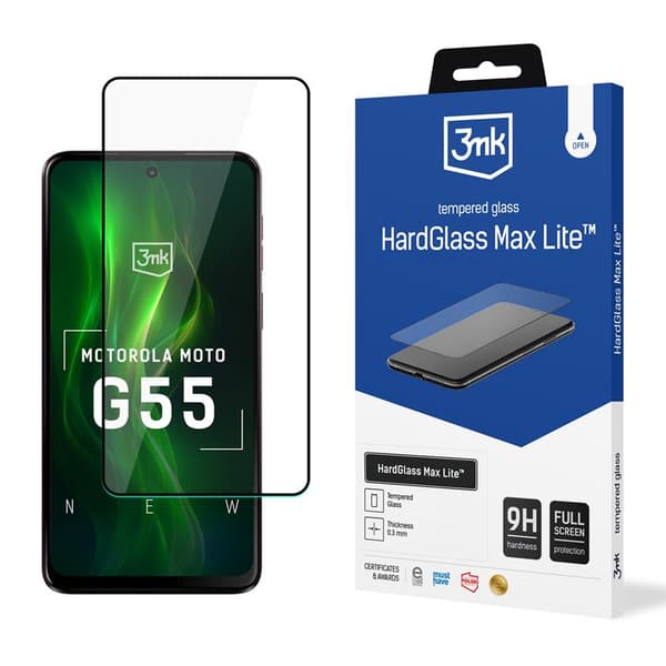 3mkHardGlassMaxLite-TemperedglassforMotorolaMotoG555G(Black)