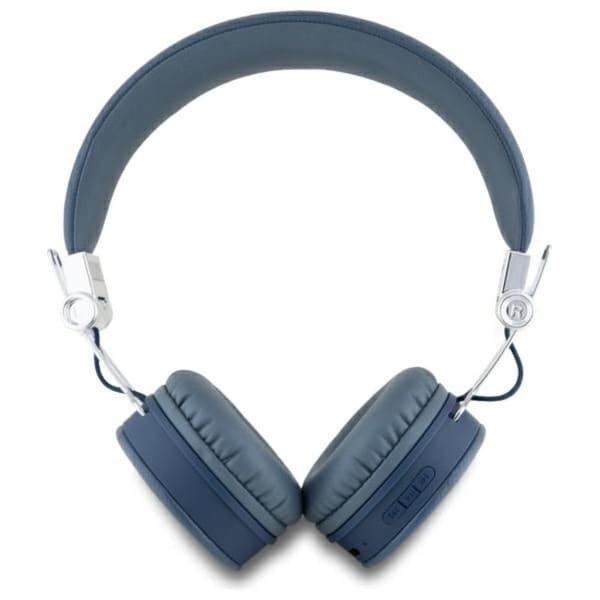 Guess Grained Classic Round Shape - Wireless Over-Ear Bluetooth ENC Headphones (Blue)