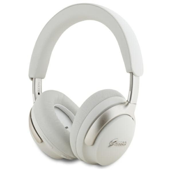 GuessMetalScriptLogo-WirelessOver-EarBluetoothHeadphonesANC+ENC(beige)