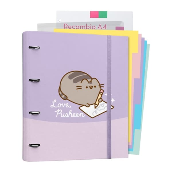 Pusheen-A4BinderfromtheMomentsCollectionwithSheets(4rings,elasticband)