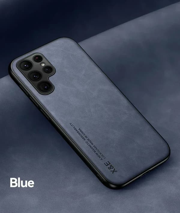 Lyxigt lädermagnetfodral, full täckning, kraftigt utförande,Blå, För Huawei P20