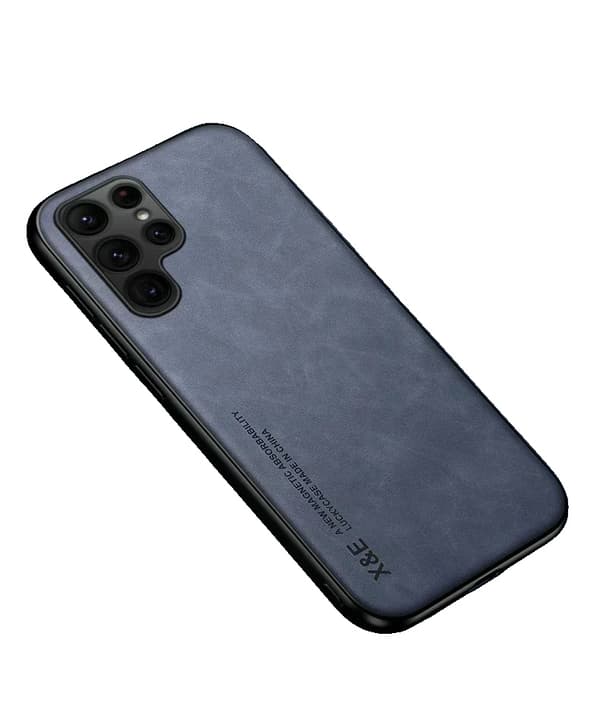 Lyxigt lädermagnetfodral, full täckning, kraftigt utförande,Blå, För Huawei P20