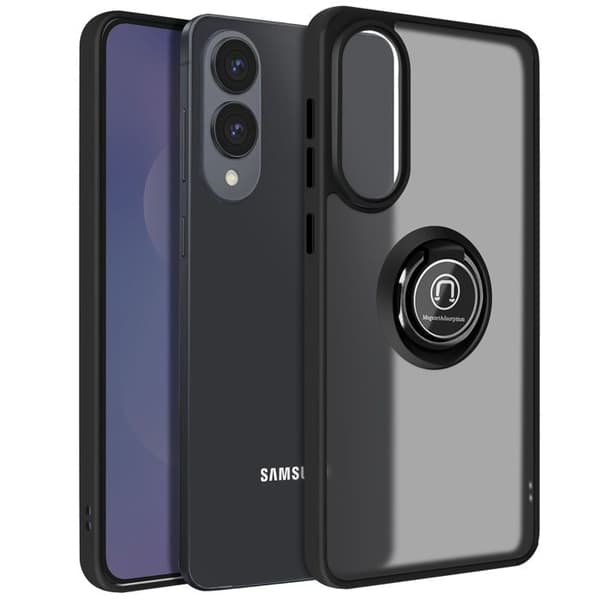 Coque för Samsung Galaxy S25 Edge Magneisk Ring Transparent Svart
