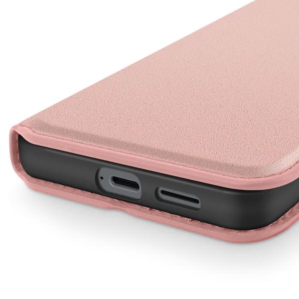 Fodral för Samsung S25 Edge Klippportfölj med kortfack och videostöd i roséguld