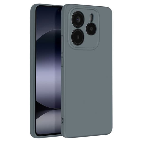 Coque för Xiaomi Redmi Note 14 5G Semi-hård Soft-touch Anti-fingerprint Mörkgrå