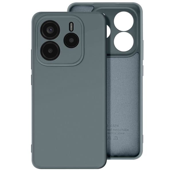 Coque för Xiaomi Redmi Note 14 5G Semi-hård Soft-touch Anti-fingerprint Mörkgrå